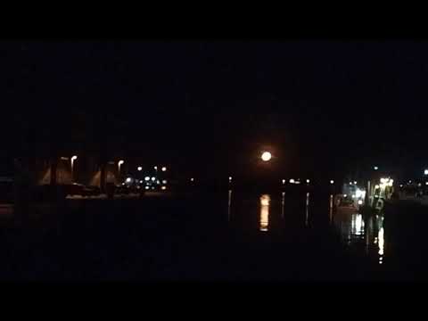 Moonset over the Ocean.