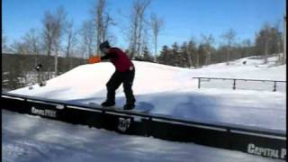 snowboard 50/50 on flat box