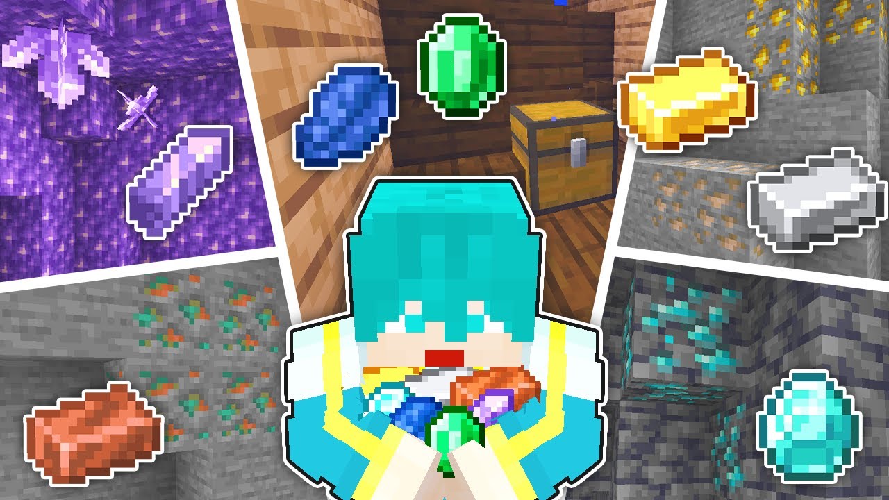 【マイクラ】鉱石を7種類集めるタイムアタック選手権【マインクラフト】