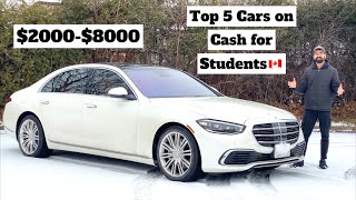 Top 5 Cars on Cash for Students Canada🇨🇦 | Hindi