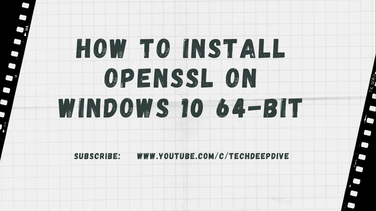 How to Install OpenSSL on windows 7 7-bit