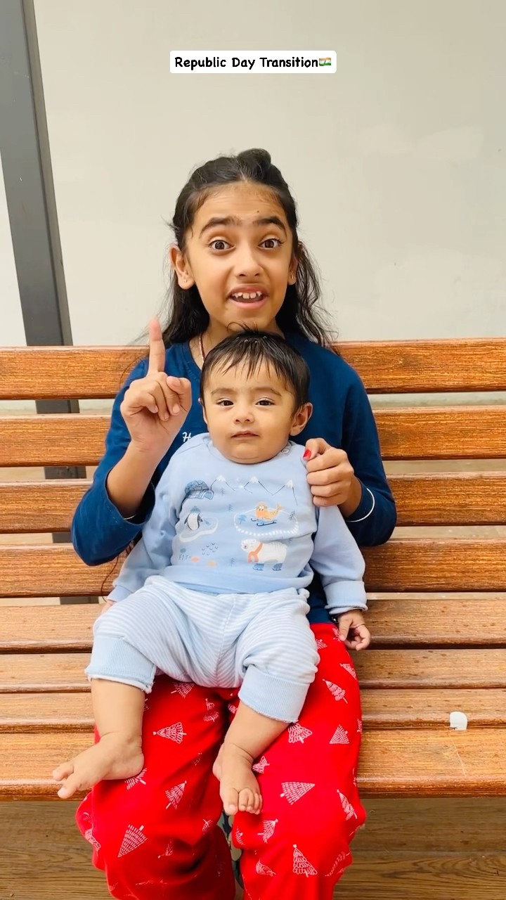 I love my India???❤️✨ #transition #shorts #samayranarula #siblings #tricolor #republicdayindia