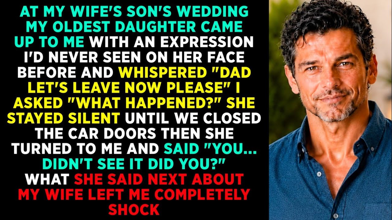 “Papà, dobbiamo andare via, adesso.” Mia figlia Emily non è il tipo che si agita per niente. Ma mentre uscivamo dal matrimonio di Jake, il figlio di mia moglie, il suo viso era bianco come la...