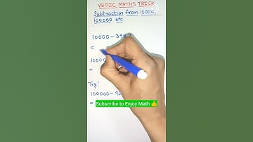 Subtraction from 1000,10000 etc Super Fast ! #shorts | Vedic Maths Trick for subtraction