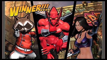 Ultimate Marvel vs Capcom 3 arcade.Rocket Raccoon -Firebrand -X23.