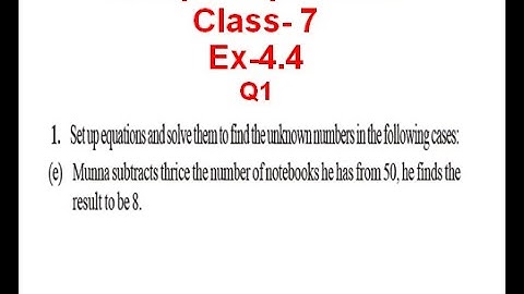 NCERT Solution CLASS-7(VII)  Mathematics CHAPTER-4 Simple Equations Ex-4.4. Q1 (e) @bhullar