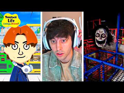 mi primera vez en tomodachi life y nochesita de terror thumbnail