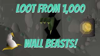 Loot from 1,000 Wall Beasts [OSRS]