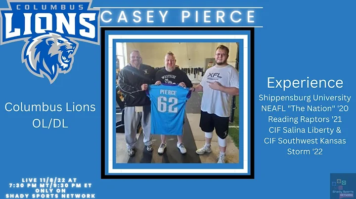 OL/DL Casey Pierce of the Columbus Lions