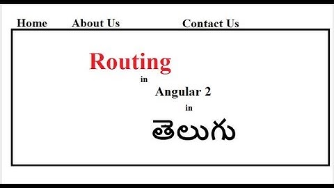 Routing in angular 2 in telugu