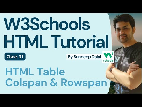 W3Schools • W3Schools HTML • W3Schools HTML Tutorial • Class 031 • HTML Table Colspan & Rowspan