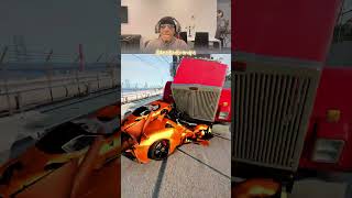 Trailer Truck Vs Cars 💀💀 Grandpa 👴 Beamng Satisfying #Shorts