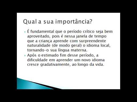 Vídeo: Qual é a hipótese do período crítico de aquisição da linguagem?