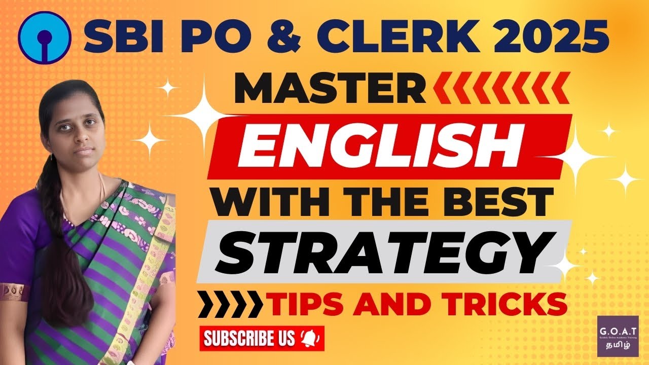 MASTER ENGLISH WITH THE BEST STRATEGY | SBI PO & CLERK 2025 | TIPS AND TRICKS | Mrs. SUGANYA