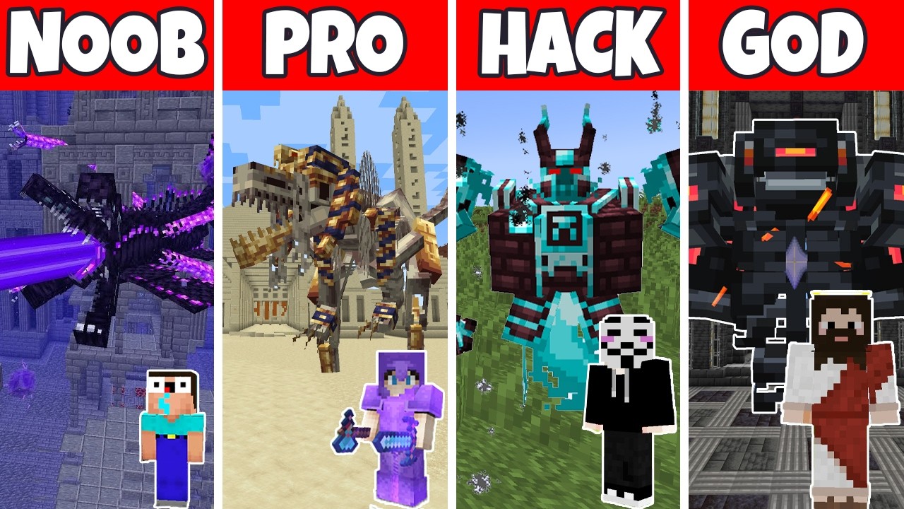 ALL L_ENDER 'S CATACLYSM vs Noob vs Pro vs Hacker!