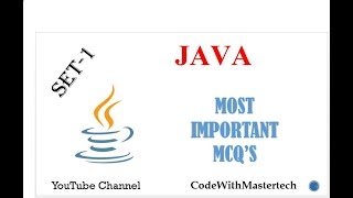 Famous Java MCQ Questions & Answers || SET-1 || @codewithmastertech || 9720773406 Profile