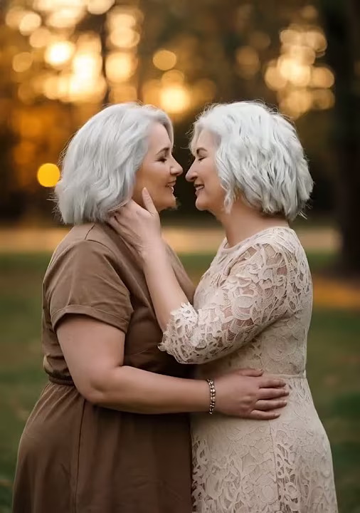 Older Twins in Love #lesbian #kiss #lqbtq