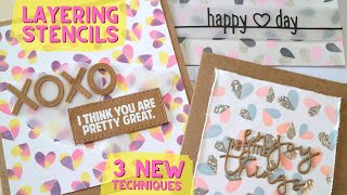 3 MORE Ways To Use Layering Stencils + COOL Tie Dye Technique! | Card Making Tutorial