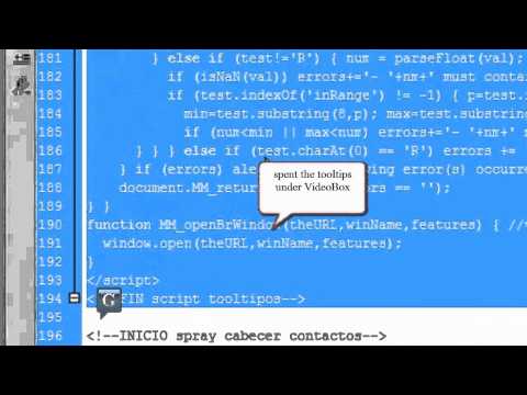 error tooltips videobox