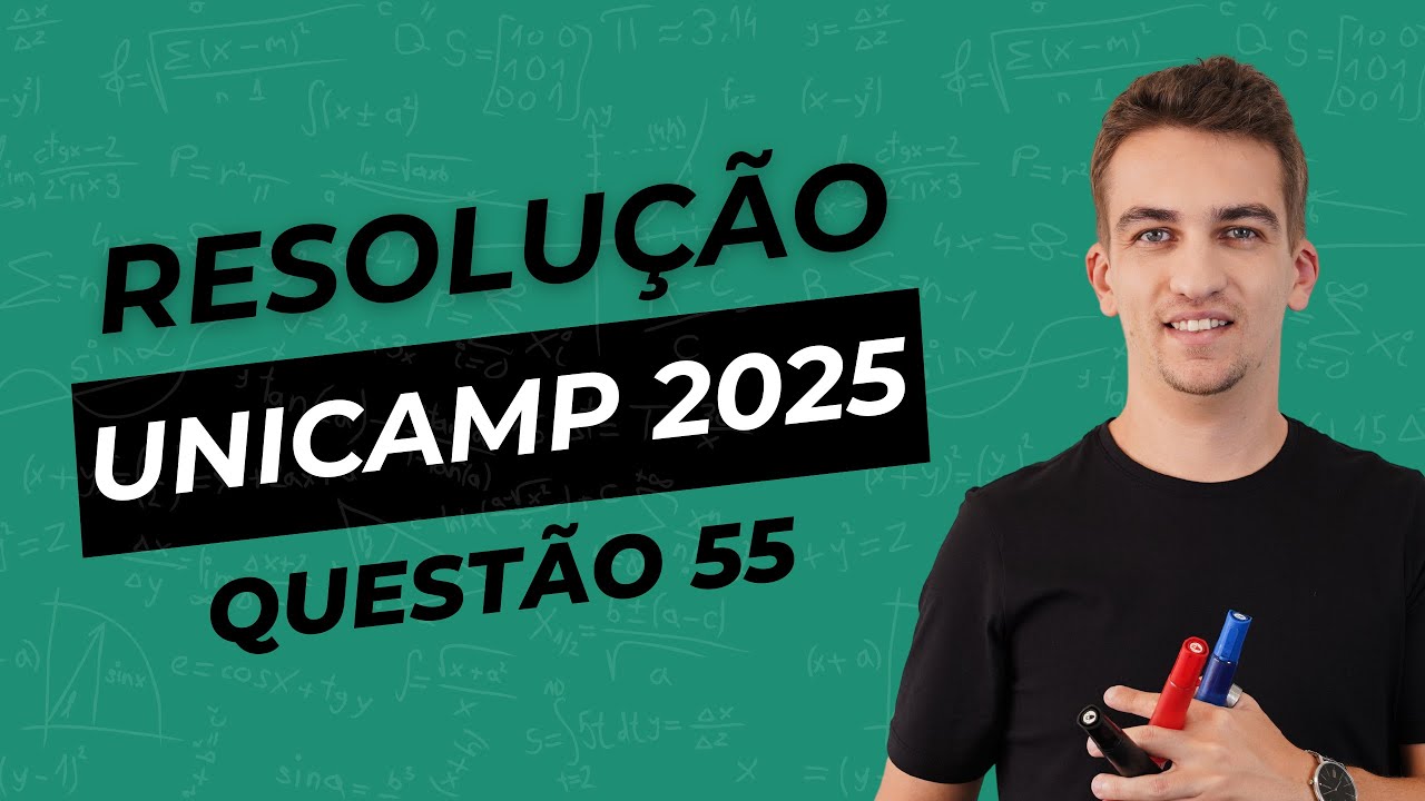 UNICAMP 2025 - QUESTÃO 55 - A  figura a seguir mostra um triângulo ABC que contém dois quadrados em