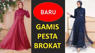 Model Baju Gamis Pesta Brokat Mewah Terbaru 2021 Untuk Kondangan Pernikahan