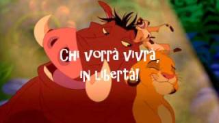 Video thumbnail of "Il Re Leone - Hakuna Matata *LYRICS*"