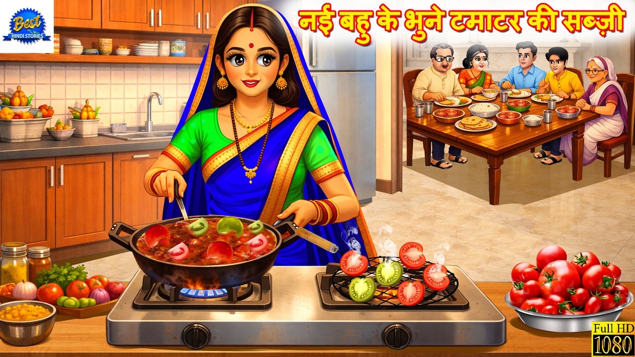 नई बहु के भुने टमाटर की सब्जी | Nayi Bahu Ke Bhune Tamatar Ki Sabji | Hindi Kahani | Moral Stories