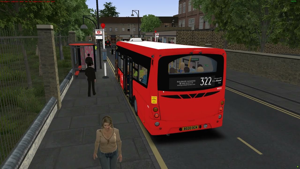 OMSI 2  london bus drive to brixton  on 322 using street lite