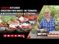 Crostini two ways tomato  ricotta and kale w fontina