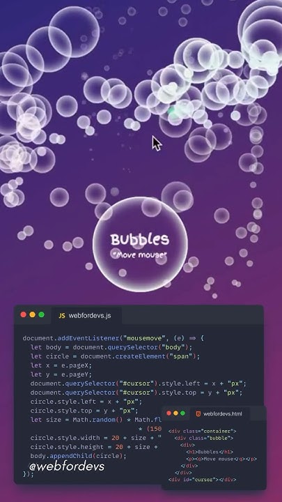 Bubbles Animation #javascript - YouTube