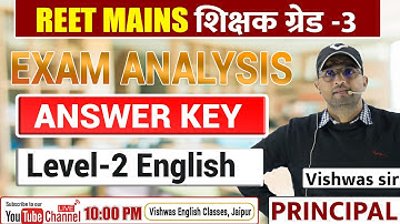 REET MAINS Teacher Grade-3 Level-2 English Exam Paper Solution & Answer Key | by Vishwas sir