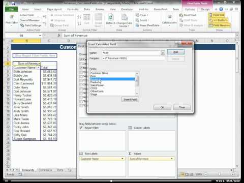 Advanced calculated fields in a Pivot Table