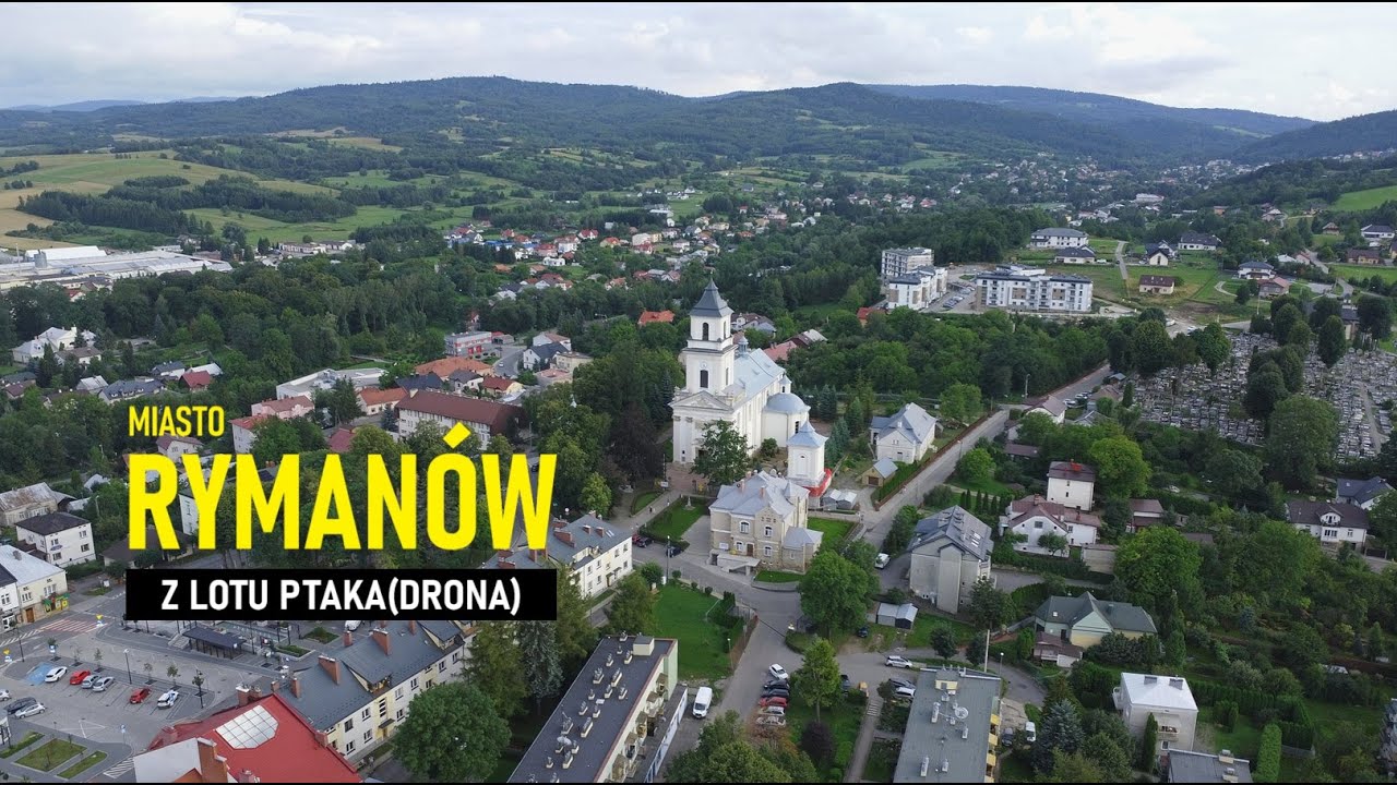 MIASTO RYMANÓW Z LOTU PTAKA (DRONA).