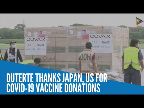 Duterte thanks Japan, US for COVID-19 vaccine donations