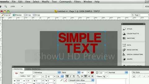 Adobe Fireworks text tutorial