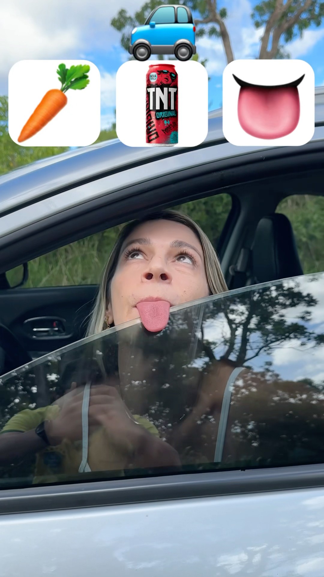 Será que o carro vai cortar a língua?!? #shorts #challenge