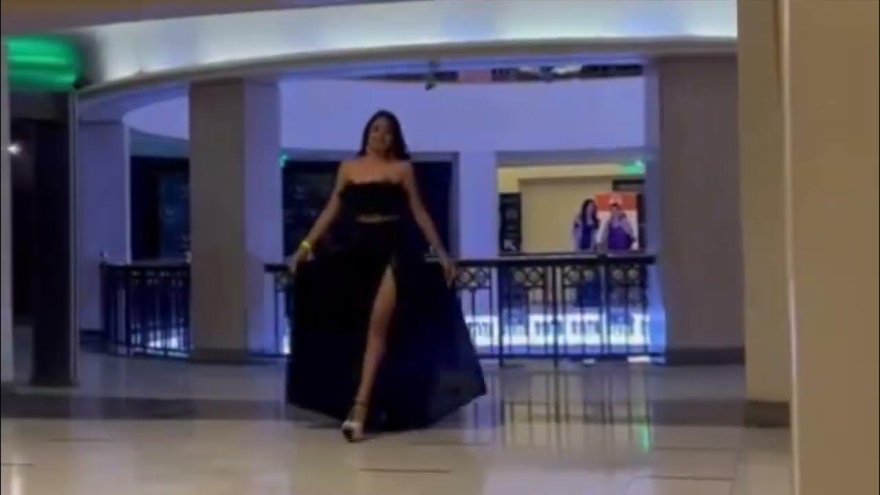 Sexy Girl in Evening Gown & High Heels FALLS in a Hotel Lounge! YouTube