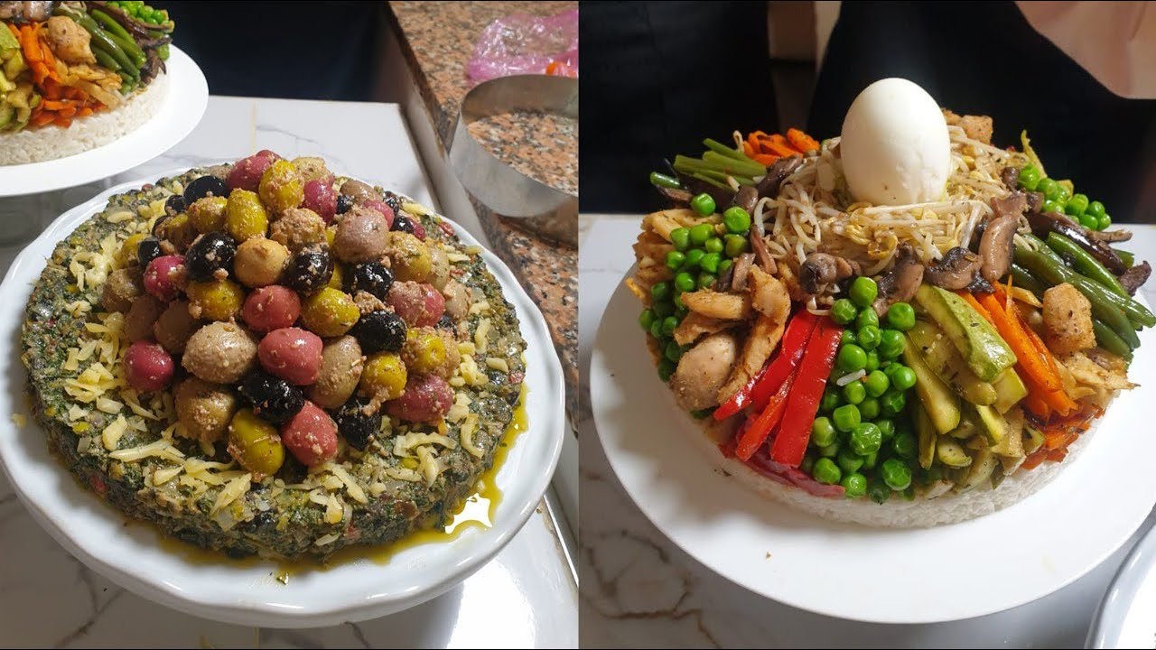 سلطة المشاوي بأنواع الزيتون مع السبانخ في الغاية والكمال  تتشرف مائدة الطعام بكل حب اليك سيدتي👍🏻👍🏻👍🏻