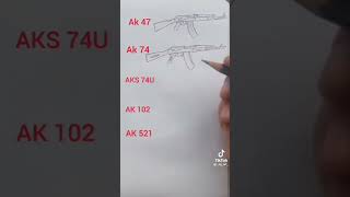 I draw Ak 47, Ak 74, Aks 74u,Ak 102 and Ak 524