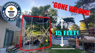 WE BUILT THE WORLDS TALLEST TRAMPOLINE *GONE WRONG*