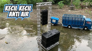Cek sound miniatur sound gantung sambil hujan hujan