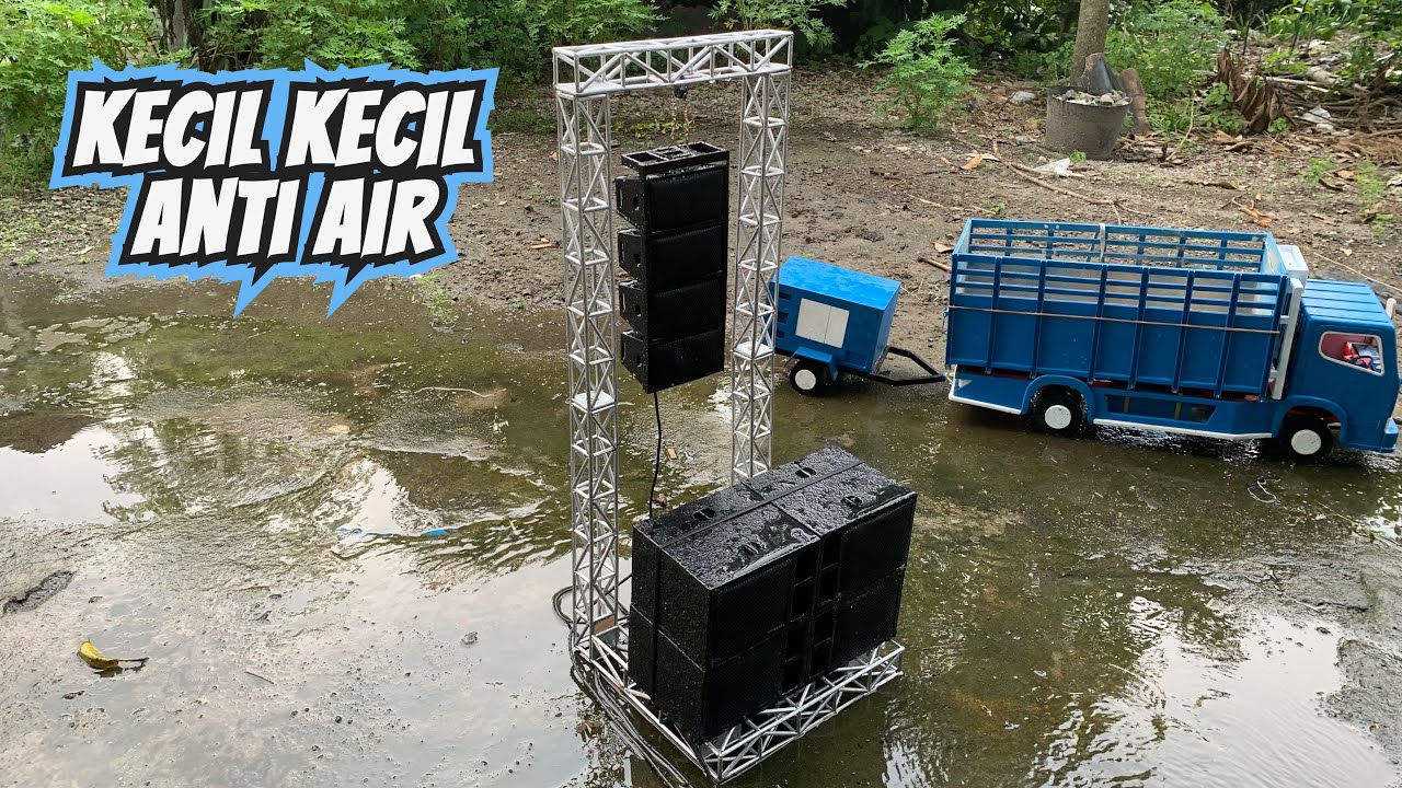 Cek sound miniatur sound gantung sambil hujan hujan