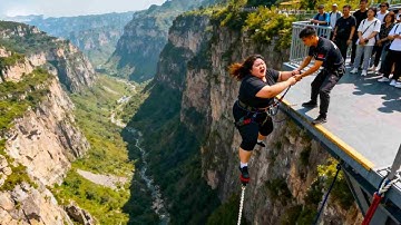 Bungee Jumping With Rope In Beautiful Place:Asmr Bungee Jumping