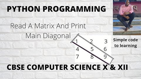 Python  Program To Read A Matrix And Print it