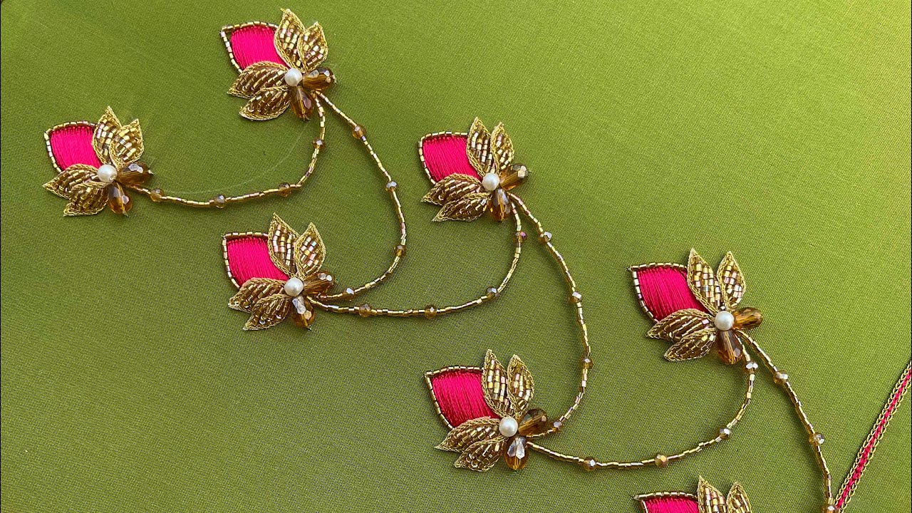 3D lotus embroidery design 