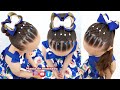 Penteado Infantil Fácil com Coque ou Rabo de Cavalo | Easy Bun Hairstyle with Rubber Band for Girls