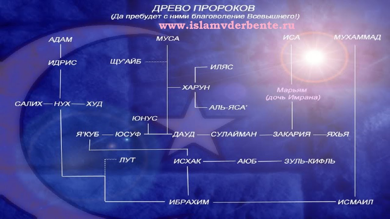 Сколько миров в исламе. Древо пророков от Адама до Мухаммада. Древо пророков в Исламе. Все пророки. Пророки в Исламе по порядку.