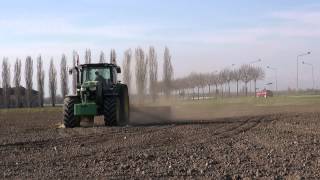 Rice Field Leveling 2014 - JOHN DEERE 6210R AutoPowr + MIGLIAVACCA 6 m