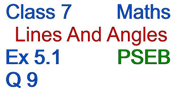 Q9 | Ex 5.1 | Class 7 | Chapter 5 | Lines And Angles | PSEB | Maths