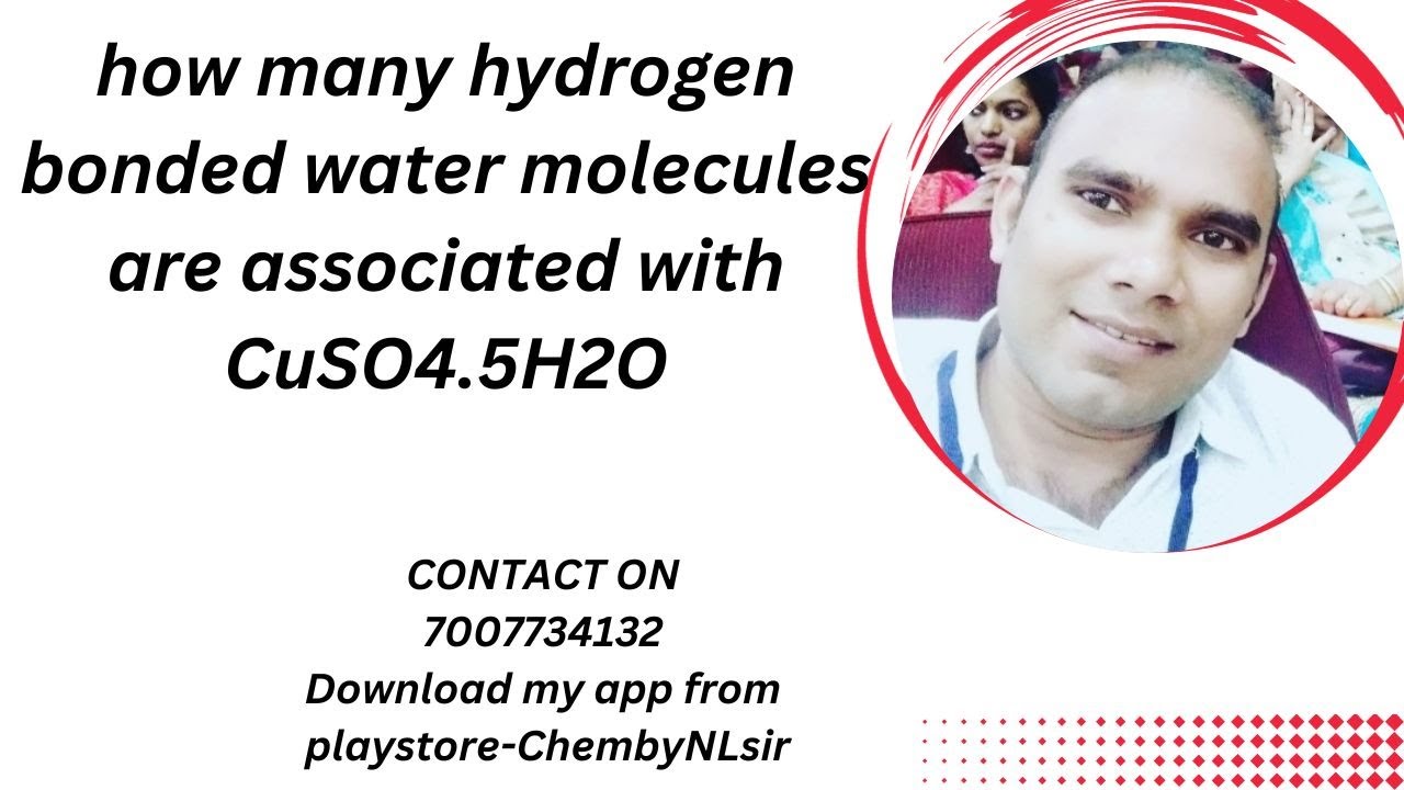 How Many Hydrogen Bonded Water Molecules Are Associated With CuSO4 5H2O how-many-hydrogen-bonded-water-molecules-are-associated-with-cuso4-5h2o